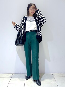 「PBLIM（ページボーイリム）のアイテム（スラックス）」を使った、mihoさん（レディース・156cm）の秋コーディネート