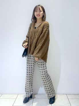 「PAGEBOY（ページボーイ）のチェーンスタッズショルダー（ショルダーバッグ）」を使った、mihoさん（レディース・156cm）の秋コーディネート