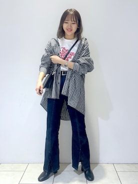 「PAGEBOY（ページボーイ）のチェーンスタッズショルダー（ショルダーバッグ）」を使った、mihoさん（レディース・156cm）の秋コーディネート