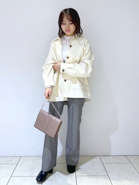 「PAGEBOY（ページボーイ）のチェーンスタッズショルダー（ショルダーバッグ）」を使った、mihoさん（レディース・156cm）の秋コーディネート