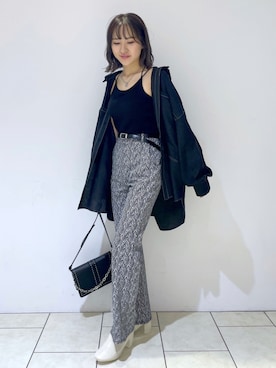 「PAGEBOY（ページボーイ）のチェーンスタッズショルダー（ショルダーバッグ）」を使った、mihoさん（レディース・156cm）の秋コーディネート