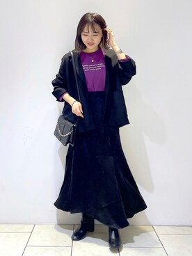 「PAGEBOY（ページボーイ）のチェーンスタッズショルダー（ショルダーバッグ）」を使った、mihoさん（レディース・156cm）の秋コーディネート