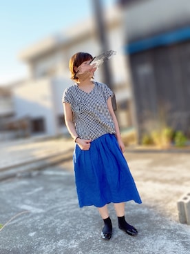 「chambre de charme（シャンブルドゥシャーム）のアイテム（トップス）」を使った、ちぃさん（レディース・158cm）の夏コーディネート