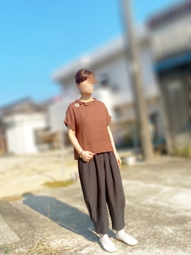 「chambre de charme（シャンブルドゥシャーム）のアイテム（トップス）」を使った、ちぃさん（レディース・158cm）の夏コーディネート