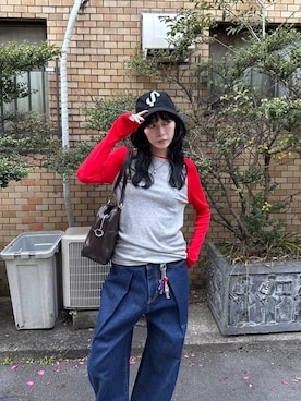 「SLY（スライ）のアイテム（帽子）」を使った、SLY officialさん（レディース・160cm）の冬コーディネート