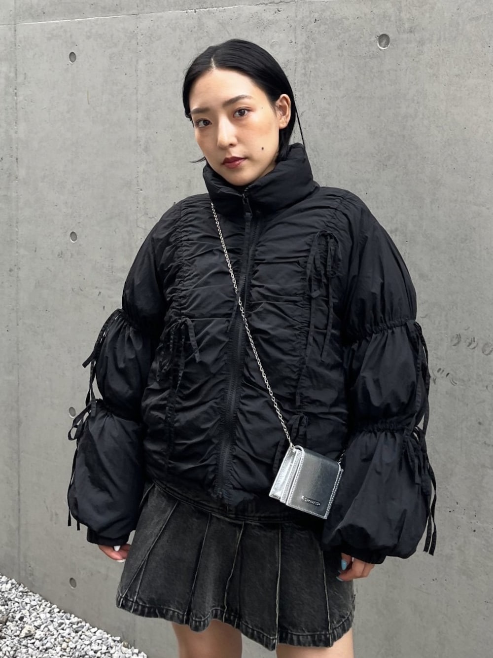 【SLY】リボン ギャザー パフ ジャケット SLY（スライ）の「RIBBON GATHER PUFFER JK リボン ギャザー