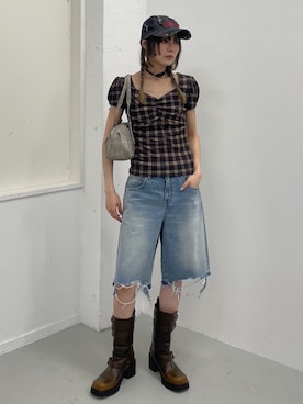 「THROW by SLY（スローバイスライ）のアイテム（パンツ）」を使った、SLY officialさん（レディース・160cm）の春コーディネート