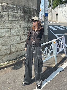 「SLY（スライ）のアイテム（キャップ）」を使った、SLY officialさん（レディース・157cm）の春コーディネート