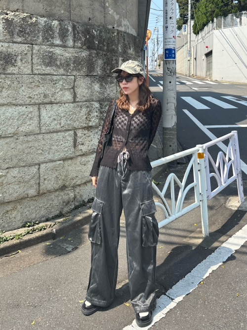 WASHED SATIN CARGO PT ウォッシュドサテンカーゴパンツ 春服（カーゴ