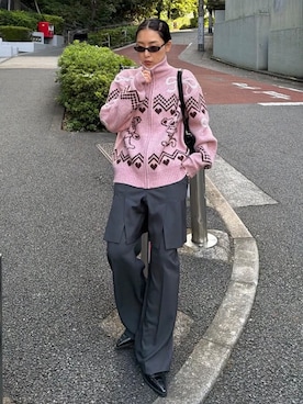 「レディースファッション」｜「アイテム（スラックス）」を使った、SLY officialさん（レディース・156cm）の秋コーディネート