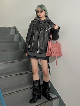「THROW by SLY（スローバイスライ）のアイテム（ジャケット/アウター）」を使った、SLY officialさん（レディース・162cm）の冬コーディネート