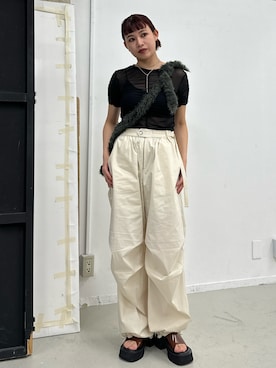 「THROW by SLY（スローバイスライ）のアイテム（シューズ）」を使った、SLY officialさん（レディース・159cm）の春コーディネート