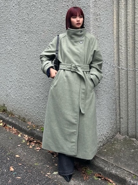 「SLY（スライ）のアイテム（ステンカラーコート）」を使った、SLY officialさん（レディース・164cm）の秋コーディネート