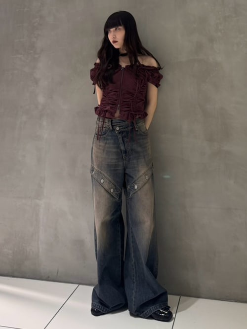 SLY J／W SIDE OPEN STRAIGHT パンツ SLY | J／W SIDE OPEN STRAIGHT パンツ (ストレート ) |SHEL