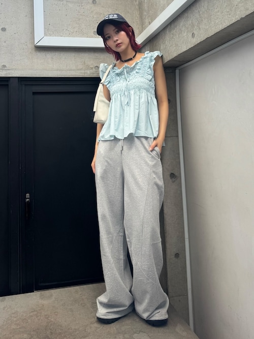 RIBBON ARM FRILL TOPS リボン アーム フリル トップス 夏服