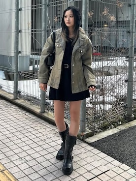 「SLY（スライ）のアイテム（ジャケット/アウター）」を使った、SLY officialさん（レディース・157cm）の冬コーディネート