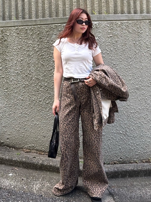 2025AW】LEOPARD WIDE LEG PT-D レオパード ワイドレッグ パンツ