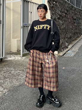 「SLY（スライ）のアイテム（スウェット）」を使った、SLY officialさん（レディース・156cm）の秋コーディネート