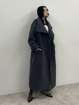 「SLY（スライ）のアイテム（ステンカラーコート）」を使った、SLY officialさん（レディース・160cm）の冬コーディネート