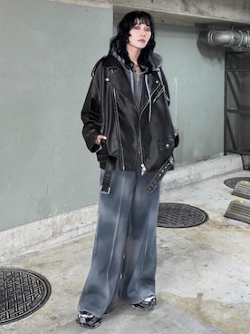 「THROW by SLY（スローバイスライ）のアイテム（ジャケット/アウター）」を使った、SLY officialさん（レディース・160cm）の冬コーディネート