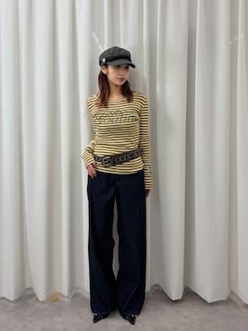 「SLY（スライ）のアイテム（帽子）」を使った、SLY officialさん（レディース・157cm）の夏コーディネート