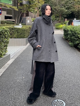 「SLY（スライ）のアイテム（ステンカラーコート）」を使った、SLY officialさん（レディース・160cm）の秋コーディネート