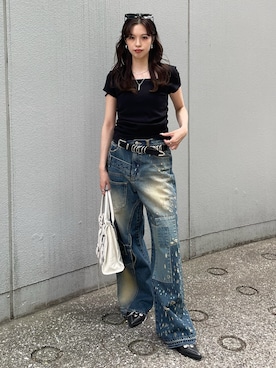 「SLY（スライ）のアイテム（バッグ）」を使った、SLY officialさん（レディース・159cm）の春コーディネート