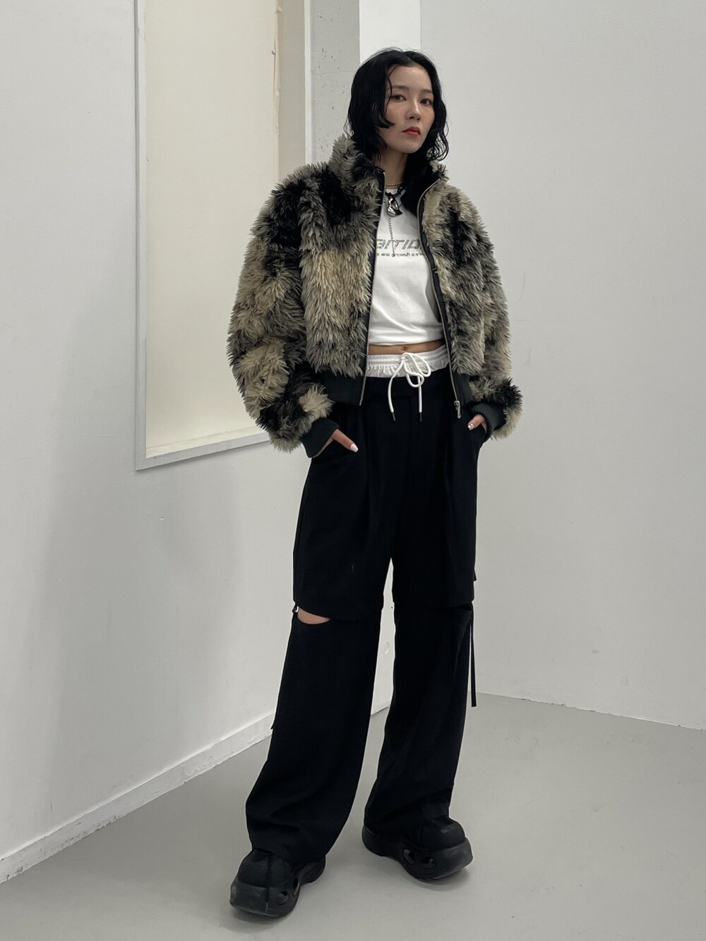 SLY CURLY BOA CROP ブルゾン