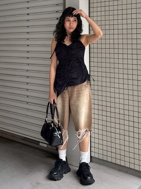 「THROW by SLY（スローバイスライ）のアイテム（パンツ）」を使った、SLY officialさん（レディース・159cm）の春コーディネート