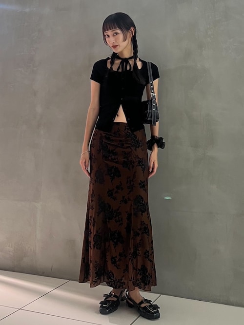 スカート malamute ajisai flower flare skirt malamute ajisai flower flare skirt