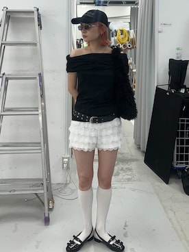 FRILL LACE S/PT フリル レース ショートパンツ 秋服 夏服 黒 FRILL LACE S/PT フリル レース ショートパンツ 秋服 夏服