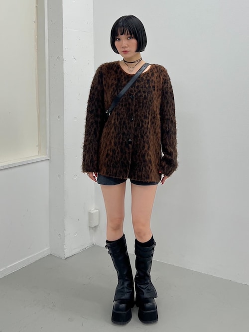セール】JQ LEOPARD C/D ジャガード レオパード カーディガン 秋服 冬
