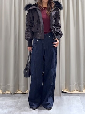 「SLY（スライ）のアイテム（パンツ）」を使った、SLY officialさん（レディース・165cm）の秋コーディネート