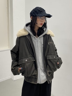 「SLY（スライ）のアイテム（ブルゾン）」を使った、SLY officialさん（レディース・160cm）の秋コーディネート