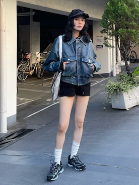 SLYのブルゾン（ブルー系）を使った人気ファッション