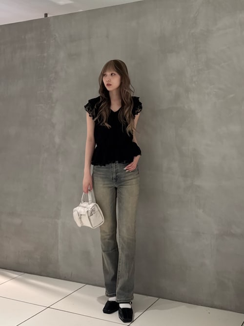 CUT LACE FRILL TOPS カットレースフリルトップス 秋服 夏服 春服 ノースリーブトップス