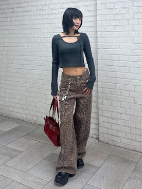 「アイテム（パンツ）」を使った、SLY officialさん（レディース・158cm）の秋コーディネート