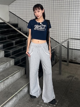 「アイテム（スウェットパンツ）」を使った、SLY officialさん（レディース・162cm）の夏コーディネート