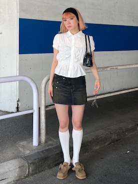 「アイテム（デニムスカート）」を使った、SLY officialさん（レディース・163cm）の夏コーディネート