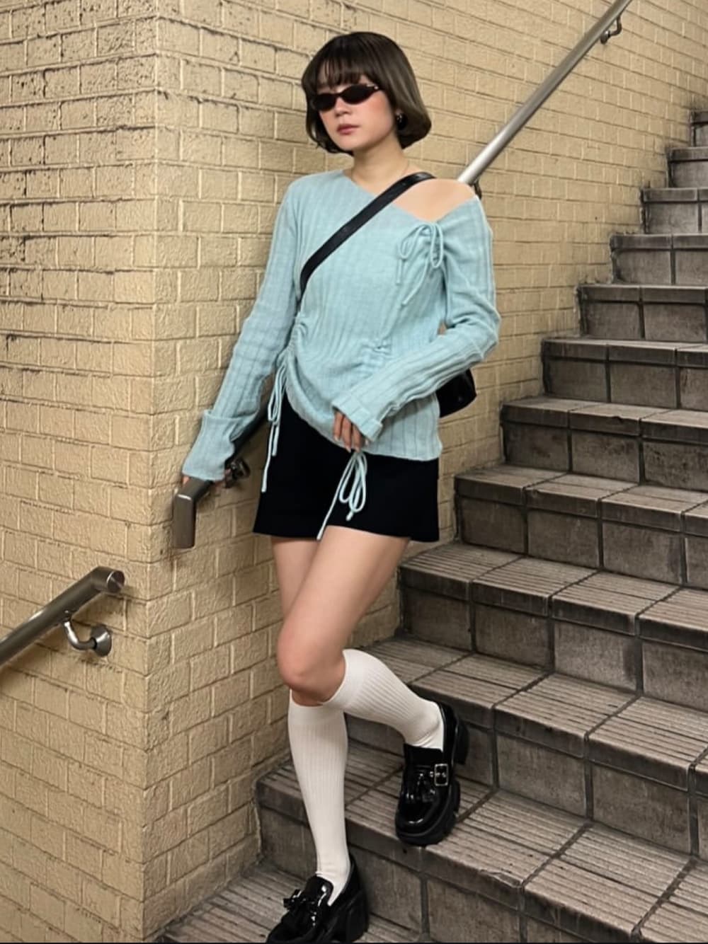 SLY（スライ）の「RIB KNIT BACK PK S/PT リブ ニット バックポケット