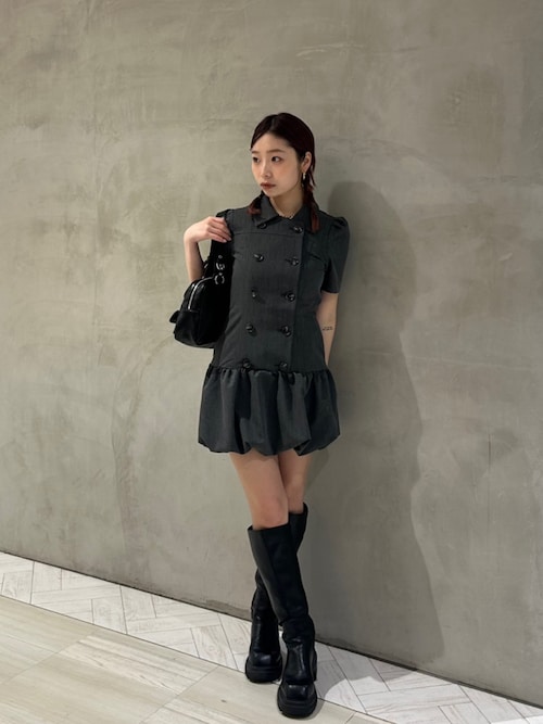 【【】りっこ専用美品】SLY ブラック ロングブーツ 厚底 SLY（スライ）の「CHUNK SOLE KNEE BOOTS チャンクソール ニーブーツ