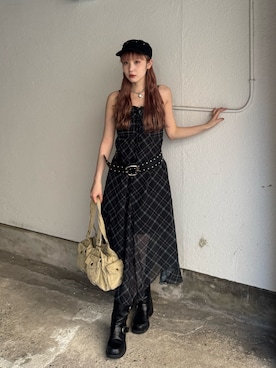 「SLY（スライ）のアイテム（帽子）」を使った、SLY officialさん（レディース・161cm）の夏コーディネート