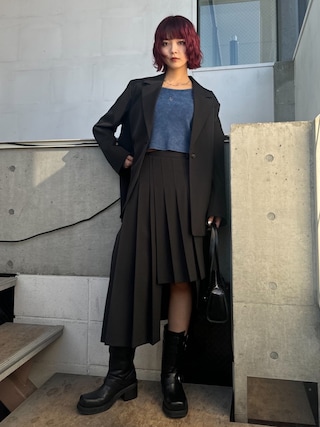 美品 PLEATS PLEASE 19AW Wrap プリーツ ラップ スカート SLY（スライ）の「WRAP PLEATS M/SK ラップ プリーツ ミディスカート