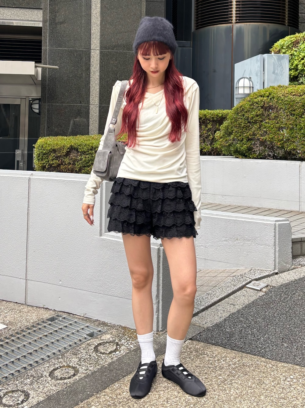 FRILL LACE S/PT フリル レース ショートパンツ 秋服 夏服 黒 FRILL LACE S/PT フリル レース ショートパンツ 秋服 夏服 黒