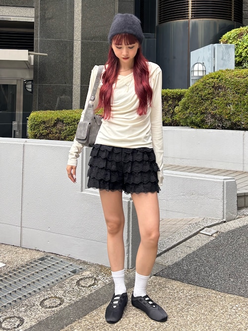 FRILL LACE S/PT フリル レース ショートパンツ 秋服 夏服