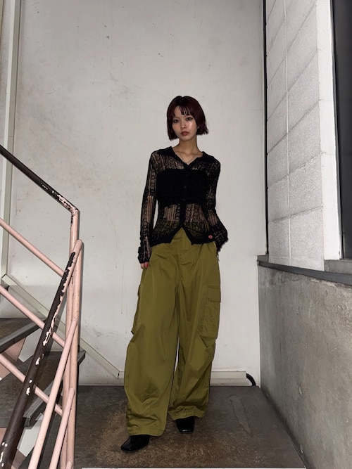 SHINY CROCHET KNIT CD シャイニークロシェニットカーデ 秋服 春服 夏服 サマーニット