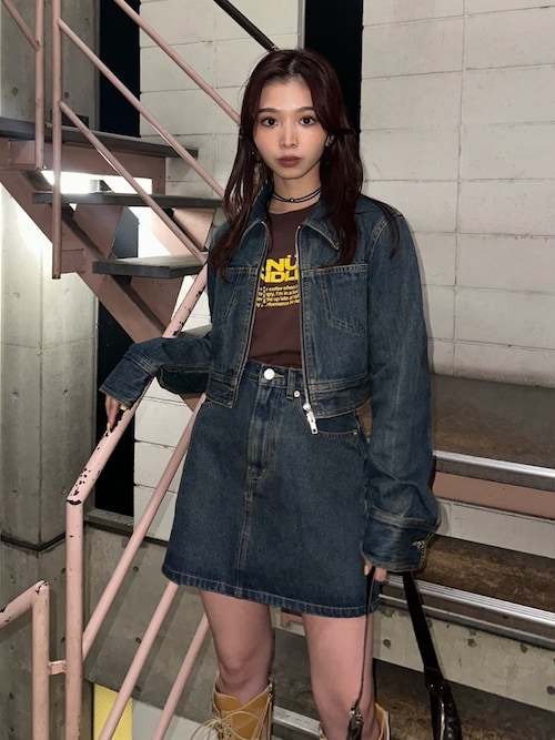SLY スライデニムセットアップ　ジャケット　スカート セール】【LIMITED DENIM LINE】DENIM S/SK-AB デニム ショート