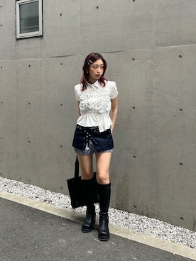 「SLY（スライ）のアイテム（パンツ）」を使った、SLY officialさん（レディース・157cm）の夏コーディネート