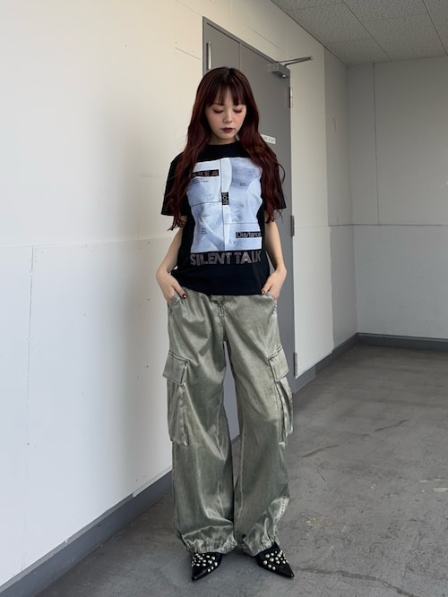 WASHED SATIN CARGO PT ウォッシュドサテンカーゴパンツ 春服（カーゴ