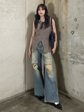 「ニットコーデ」｜SLY officialさん（レディース・159cm）の夏コーディネート